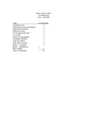 ACCT 284 - Exam 3 Review Sheet
