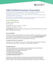 AWS Certified Developer - June 2018 (Associate) Exam Experience.docx