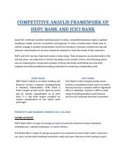 COMPETITIVE ANAYLIS FRAMEWORK OF HDFC BANK AND ICICI BANK.docx