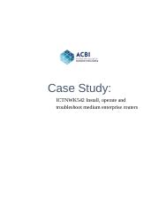 YD-ICTNWK542 Case Study Information.docx