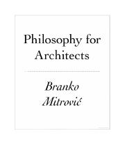 Philosophy for Architects - Plato + Aristotle - Mitrovic.pdf