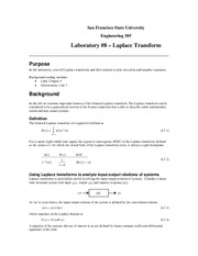 ENGR 315 Laboratory #8 – Laplace Transform