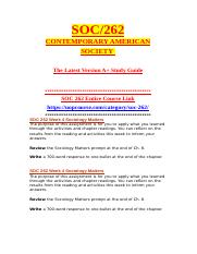 SOC 262 Week 4 Sociology Matters.doc