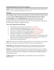 Organizational Behavior Article Review Assignment.docx