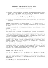 Homework 10 Solution on Group Theory