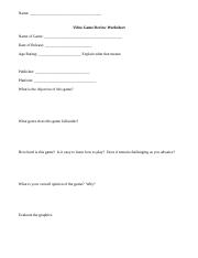 Video Game Review Worksheet.doc