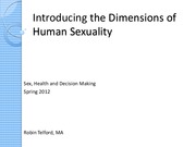 HSC 2130 Ch. 1 Intro the Dimensions of Human Sexuality Lecture