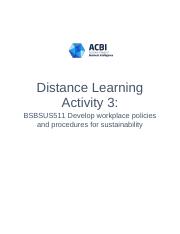 BSBSUS511 Distance Learning Activity 3.docx
