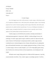 cosmetic surgery essay introduction