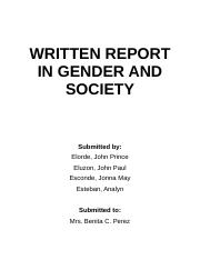 Gender and Society Written Report - By Group 3.docx