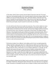 Analytical Essay The Lottery.docx