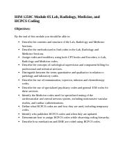 HIM 1258C Module 05 Objectives and Assignments.docx