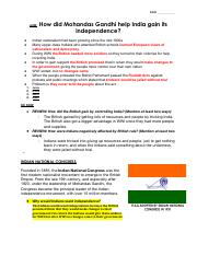 Gandhi and Indian Independence worksheet.pdf