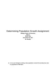Determining Population Growth Assignment
