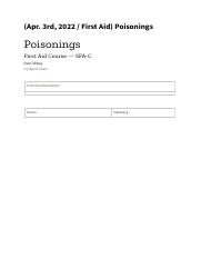 (Apr. 3rd, 2022  First Aid) Poisonings..pdf