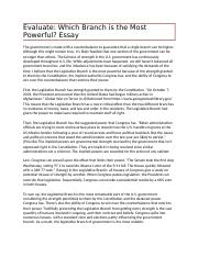Evaluate Which Branch is the Most Powerful? Essay.docx