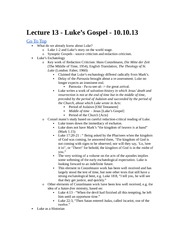 Rel 155 Lecture 13 - Luke's Gospel