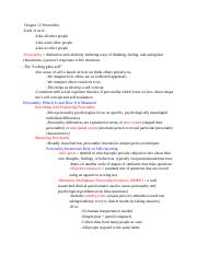 Psych 101 Chapter 12 Notes