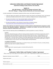 Laboratory Safety Rules and Student Conduct Agreement