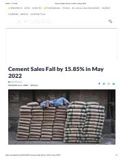 Cement Sales Fall by 15.85% in May 2022.pdf