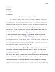 Copy of Emily Ward - Argumentative Essay - Final Draft