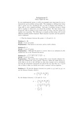 Homework Solutions on Distance Formula