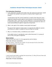 Isolation Streak Plate Technique answer sheet.docx