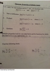 properties of infinite limits note