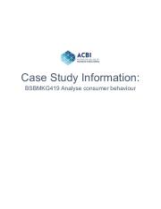 BSBMKG419 Case study information.pdf