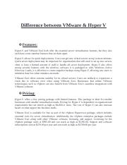 Difference between Hyper V & VMware.docx