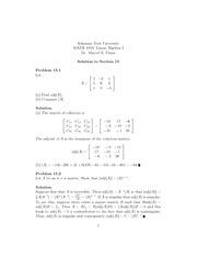 Math 4003 Cofactors of Matrixes