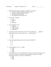 AP Chemistry   Ch. 1&2 Review