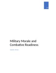 Military Morale and Combative Readiness.docx