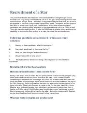 recruitment of a star case study pdf
