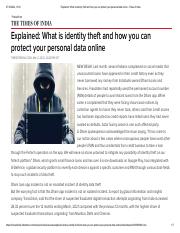 Explained_ What is identity theft and how you can protect your personal data online - Times of India