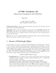 Homework 1 Solutions - 15-780: Graduate AI Homework Assignment #1 