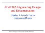 Handout 1 Introduction to Engineering Design