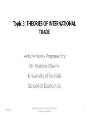 various theories of international trade