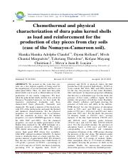 Chemothermal and physical characterization of dura palm kernel shells as load and reinforcement for 