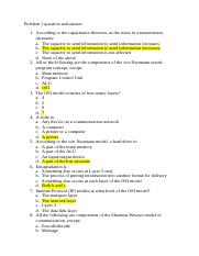 Problem 1 question and answer