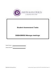 STUDENT ASSESSMENT TASKS BSBADM502 MANAGE MEETINGS.pdf