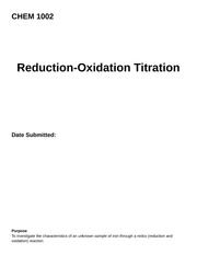 Redox Titration - Formal Lab