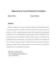 Dispersion as Cross-Sectional Correlation
