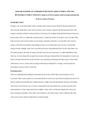 RESEARCH PAPER ON COMPARISON BETWEEN GREEN ENERGY AND NON