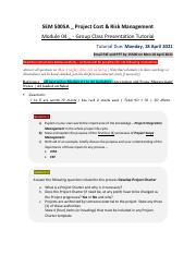 2021-03-12 SEM Module 04 _ In-class Presentation Assignment - Due 19 April 2021.pdf
