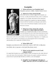 Euripides, Greek Culture, & Medea Research Task.docx