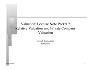 Relative Valuation and Private Company