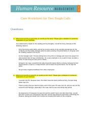 Unit 6 Case A Preparation Sheet - Two Tough Calls.docx
