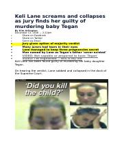 Keli Lane screams and collapses as jury finds her guilty of murdering baby Tegan.docx