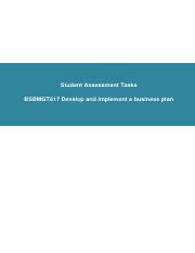 Develop and implement a business plan - Student Assessment Tasks.pdf